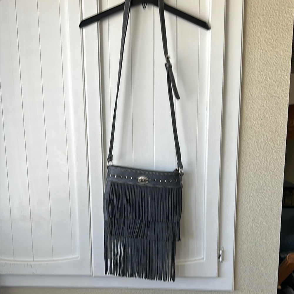 Fringe Crossbody Bag - Gray